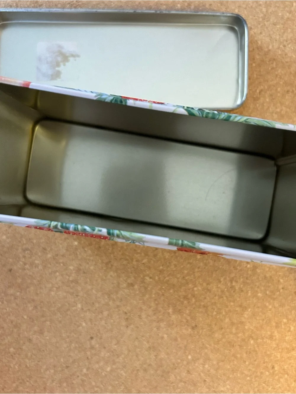 Vintage Tin Fruit Pattern Decorative recipe box trinket